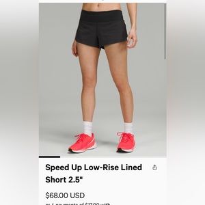 Lululemon speed up shorts black